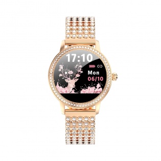 Смарт часы Linwear LW20 Pro Metal с измерением давления и пульса (Золотой)