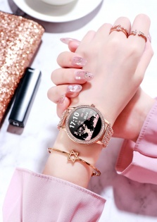 Смарт часы Linwear LW20 Pro Metal с измерением давления и пульса (Золотой)