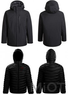 Розумний пуховик з трьома зонами обігріву Xiaomi Cotton Smith Black L