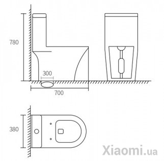 Умный унитаз Xiaomi DiiiB 400mm White