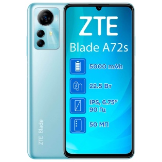Смартфон ZTE Blade A72s 4/64GB Dual Sim Blue