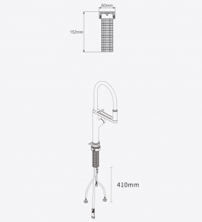 Смеситель кухонный Xiaomi DIIIB поворотный с выдвижным изливом (DXCF002)