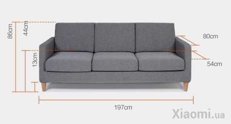 Софа Xiaomi 8H Spring Fabric Dawn Gray 1970*860*800 мм