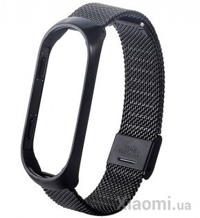 Ремешок металлический Stainless Steel Xiaomi Mi Band 4 Black