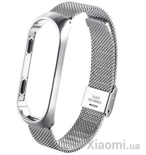Ремешок металлический Stainless Steel Xiaomi Mi Band 4 Silver