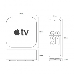Стационарный медиаплеер Apple TV 4K 32GB (MQD22)