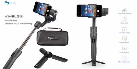 Стедикам трехосевой стабилизатор для смартфона FeiyuTech Vimble 2 Dark Black Hyperlapse + Телескопическая ручка