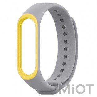 Ремінець для Mi Band 3/4 Grey/Yellow
