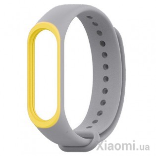 Ремешок для Mi Band 3/4 Grey/Yellow