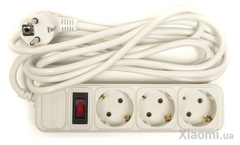 Сетевой фильтр PowerPlant 3 м, 3x1.5мм2, 10А, 3 розетки, евростандарт JY-1054/3 (PPSA10M30S3)