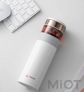 Термос з чайною чашкою Xiaomi TOMIC 370ml White