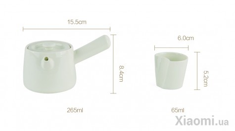 Чайный сервиз Xiaomi Fine Mading White Заварник+4 чашки+поднос