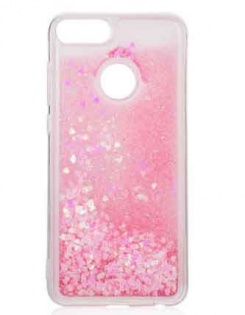 TPU чехол Liquid hearts для Xiaomi Redmi 6 / 6A (с вырезом под сканнер) Розовый (93192)