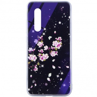 TPU+Glass чехол Fantasy с глянцевыми торцами для Xiaomi Mi CC9 / Mi 9 Lite Цветение (108240)