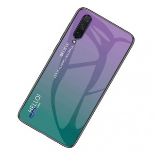 TPU+Glass чехол Gradient HELLO для Xiaomi Mi A3 (CC9e) Violet (109048)