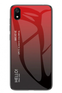 TPU+Glass чохол Gradient HELLO для Xiaomi Redmi 7A Червоний (104847)