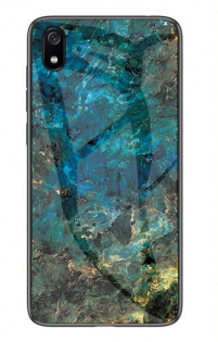 TPU+Glass чехол Luxury Marble для Xiaomi Redmi 7A Морская волна (104861)