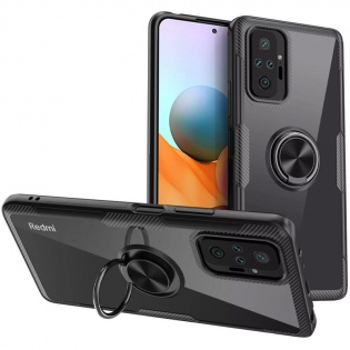 TPU+PC чехол Deen CrystalRing for Magnet (opp) для Xiaomi Redmi Note 10 Pro Бесцветный / Черный (179778)
