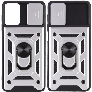 Ударопрочный чехол Camshield Serge Ring for Magnet для Xiaomi Redmi Note 11 (Global) / Note 11S Серебряный (209669)