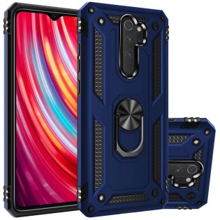 Ударопрочный чехол Serge Ring магнитный держатель для Xiaomi Redmi Note 8 Pro Темно-синий (115121)