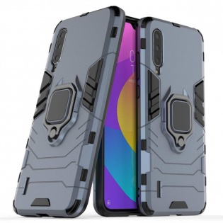 Ударопрочный чехол Transformer Ring под магнитный держатель для Xiaomi Mi CC9 / Mi 9 Lite Серый / Metal slate (106921)