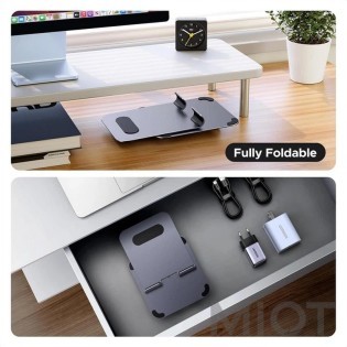 Подставка UGREEN LP894 для планшета 360° алюминиевая, настольная, iPad Pro, iPhone, Xiaomi, Galaxy Grey