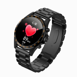 Умные часы Linwear LW09 Metal c измерением кислорода в крови (Черный)