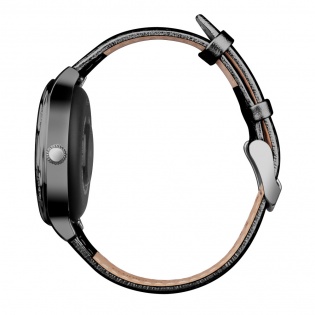 Умные часы фитнес браслет Lemfo Fashion M9 leather с измерением давления (Черный)