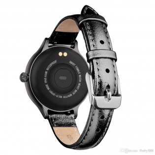 Умные часы фитнес браслет Lemfo Fashion M9 leather с измерением давления (Черный)