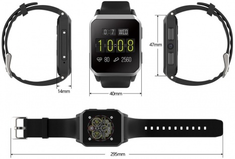 Умные часы King Wear KW06 на Android 5.1 с поддержкой 3G (Черный)