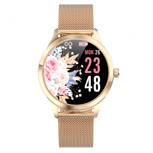 Розумний годинник Linwear LW07 Metal з вимірюванням пульсу та кисню в крові (Золотий)