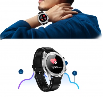 Умные часы No.1 DT28 Silicon с ЭКГ и сенсорным дисплеем (Серебристый)