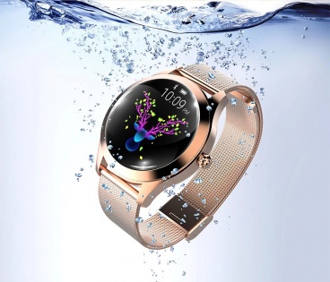 Умные смарт часы King Wear KW10 Metal с защитой от воды (Розово-золотой)