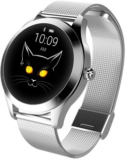 Умные смарт часы King Wear KW10 Metal с защитой от воды (Серебристый)