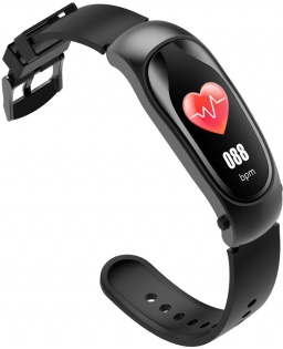 Умный фитнес-браслет и bluetooth гарнитура King Wear KR04 (Черный)