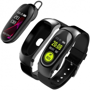 Умный фитнес-браслет и bluetooth гарнитура King Wear KR04 (Черный)