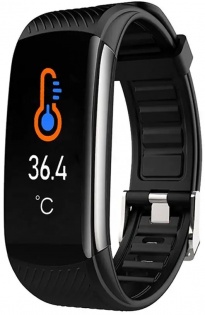 Умный фитнес браслет Lemfo C6T с датчиком температуры тела (Черный)