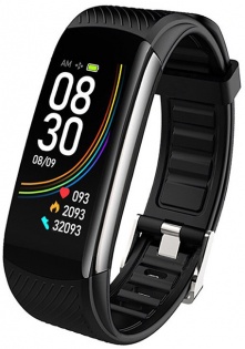 Умный фитнес браслет Lemfo C6T с датчиком температуры тела (Черный)