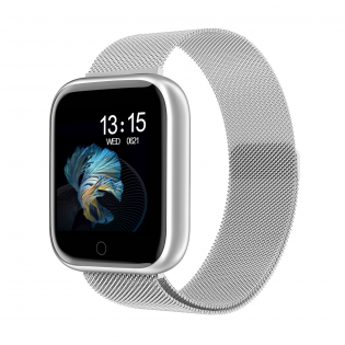 Умный фитнес-браслет Smart Band T80 PRO с измерением температуры тела (Серебристый)