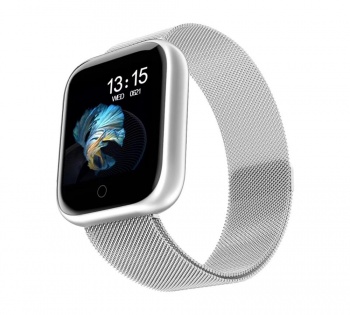 Умный фитнес-браслет Smart Band T80 PRO с измерением температуры тела (Серебристый)