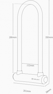 Умный замок Xiaomi Yeelock Smart Bluetooth U-Lock 350*201*38 (ZNUXS01YSB)