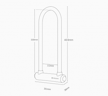 Розумний замок Xiaomi Yeelock Smart Bluetooth U-Lock 403*201*38 (ZNUXS01YSB)
