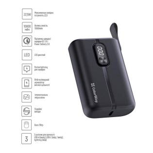 Универсальная батарея ColorWay Full Power 10000mAh Black (CW-PB100LPK2BK-PDD)