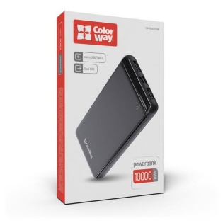 Универсальная батарея ColorWay Slim 10000mAh Black (CW-PB100LPF2BK)