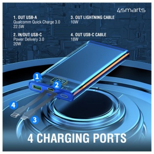 Універсальна мобільна батарея 4smarts Lucid 10000mAh 22.5W Blue