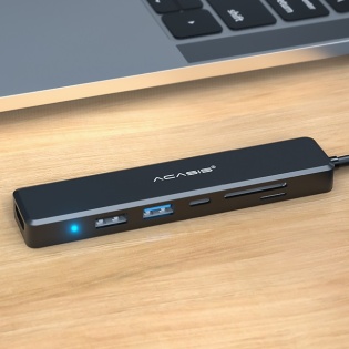 USB hub Acasis CM069 з роз'ємом Type-C та підтримкою швидкої зарядки 60W (Чорний)