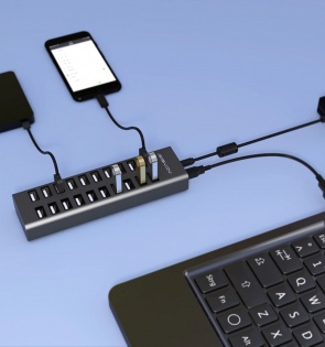 USB hub Acasis H037 на 20 USB портів (Сірий)