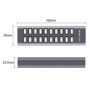 USB hub Acasis H037 на 20 USB портів (Сірий)