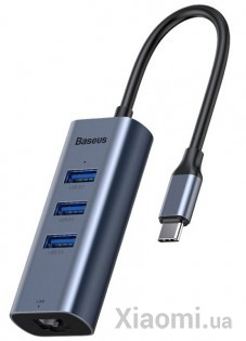 USB Baseus Enjoy Series HUB адаптер Type-C на USB 3.0*3/LAN*1 RJ45