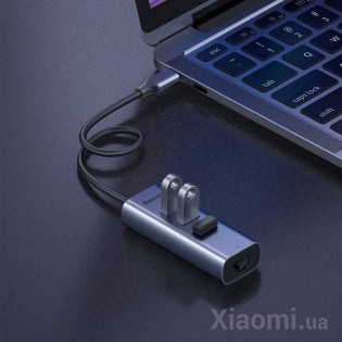 USB Baseus Enjoy Series HUB адаптер Type-C на USB 3.0*3/LAN*1 RJ45